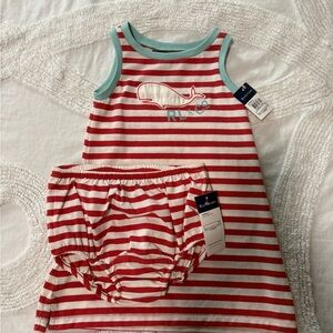 Ralph Lauren Red and White Striped Baby Outfit